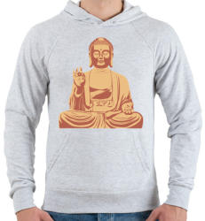 printfashion Buddha - Férfi kapucnis pulóver - Sport szürke (410892)