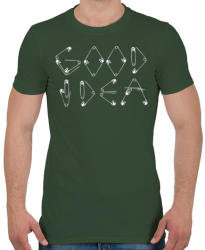 printfashion Jó ötlet - Férfi póló - Katonazöld (409873)