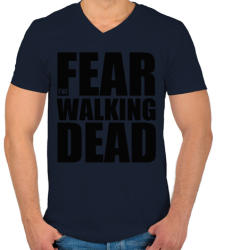 printfashion Fear the Walking Dead - Férfi V-nyakú póló - Sötétkék (415377)