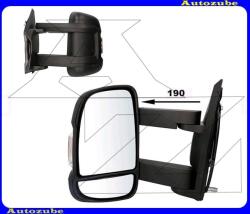 FIAT DUCATO 3 2006.07-2013.12 /250/ Visszapillantó tükör bal "HOSSZÚ-karos" kívűlről állítható, domború tükörlappal, fekete borítással, irányjelzővel (kar: 190mm) 309-0158