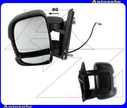 FIAT DUCATO 3 2006.07-2013.12 /250/ Visszapillantó tükör bal "RÖVID-karos" kívűlről állítható, domború tükörlappal, fekete borítással, irányjelzővel (kar: 80mm) /RENDELÉSRE/ MFT824-L