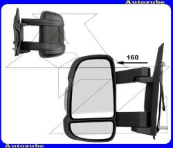 PEUGEOT BOXER 3 2006.07-2014.08 /250/ Visszapillantó tükör bal "KÖZÉPHOSSZÚ-karos" kívűlről állítható, domború tükörlappal, fekete borítással, irányjelzővel (kar: 160mm) /RENDELÉSRE/ 9211922