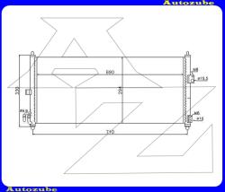 NISSAN ALMERA 2 2000.05-2002.07 /N16/ Klímahűtő "1.5 16v / 1.8 16v" (automata klímáshoz) (735x295x16) V13005270