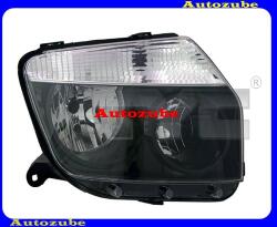DACIA DUSTER 1 2010.02-2013.05 /X79/ Fényszóró jobb fekete házas (H7/H1) kézi/elektromos állítású is. TYC 20-12477-15-2