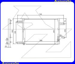 ALFA-ROMEO 166 1998.10-2007.02 /936/ Klímahűtő "2.0i 16V Twin Spark / 2.5i / 3.0i 25V" (530x400x16) V01005080