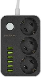 Serioux SRXP-PS36B 3 Plug + USB