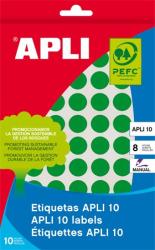 APLI Etikett, 10 mm kör, kézzel írható, színes, APLI, zöld, 1008 etikett/csomag (LCA2733) - officesprint