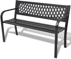 vidaXL Bancă de grădină, negru, 118 cm, oțel (42169)