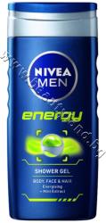Nivea Душ гел Nivea Men Energy Shower Gel, 250 ml, p/n NI-80803 - Енергизиращ душ гел за мъже за лице, коса и тяло с ментол (NI-80803)