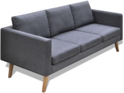 vidaXL Canapea cu 3 locuri, material textil, gri închis (242221) Canapea