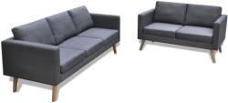 vidaXL Set canapele cu 2 locuri și 3 locuri, textil, gri închis (272194) Canapea