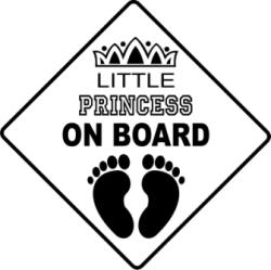  Little princess on board 2 db plottervágott autós matrica applikáló fóliával