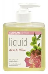sodasan Săpun lichid și gel de duș ecologic cu trandafiri și măsline SODASAN 300-ml
