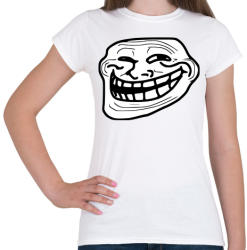 printfashion TrollFace - Női póló - Fehér (435856)