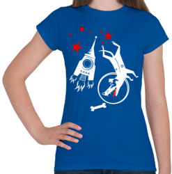 printfashion lajka kutya - Női póló - Királykék (427821)