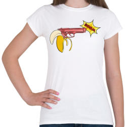 printfashion Banánfegyver - Női póló - Fehér (431062)