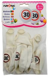  évszámos lufi 30. (6 db)