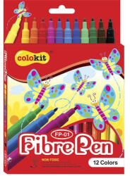 COLOKIT Filctoll készlet, COLOKIT "FibrePen", 12 különböző szín (FOFP01) - tutitinta