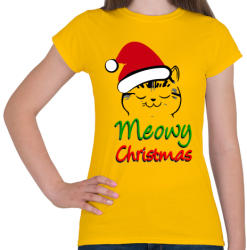 printfashion Meowy Christmas! - Női póló - Sárga (437837)