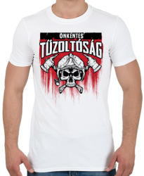 printfashion Önkéntes Tűzoltóság - Férfi póló - Fehér (441309)