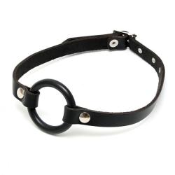 Rimba 'O' gyűrűs szilikon szájpeckelő, bőr pánttal - szeresdmagad