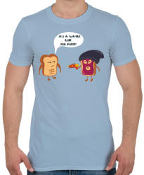 printfashion Pirítós fenyegetés - Férfi póló - Világoskék (446529)