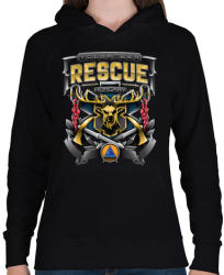 printfashion Volunteer Rescue - Női kapucnis pulóver - Fekete (450131)