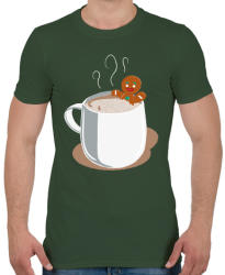 printfashion Mézi jakuzzi - Férfi póló - Katonazöld (458993)