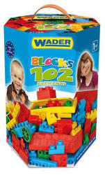 Wader Közepes építőkocka készlet fiús színekben - 102 db-os (41290)
