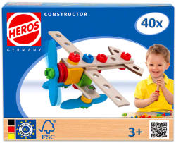 HEROS Constructor 40 db-os fa építőjáték, repülő és helikopter (100039013)