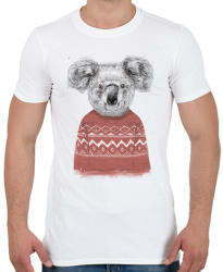 printfashion Winter koala (red) - Férfi póló - Fehér (464344)