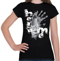 printfashion helpmeprojectwh-01 - Női póló - Fekete (461712)