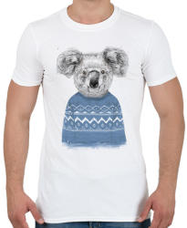 printfashion Winter koala - Férfi póló - Fehér (464203)