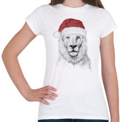 printfashion Santa lion - Női póló - Fehér (463685)