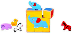 Tooky Toy Állatok fa kocka puzzle állatokkal (TKG003)