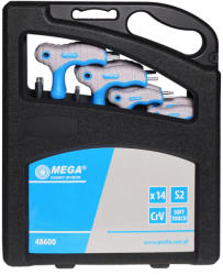 MEGA Set Chei Negative Tip-t Cr-va Hexagonale / Torx - 14p (48600) Cheie imbus