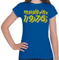 printfashion made-in-1975-green-grey - Női póló - Királykék (484978)