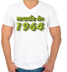 printfashion made-in-1964-green-grey - Férfi V-nyakú póló - Fehér (483389)