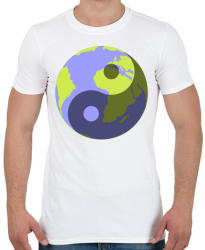 printfashion Yin-Yang bolygó - Férfi póló - Fehér (491134)