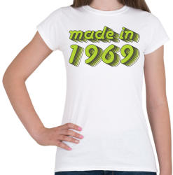 printfashion made-in-1969-green-grey - Női póló - Fehér (484130)