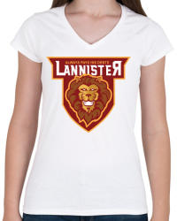 printfashion Lannister - Női V-nyakú póló - Fehér (494857)