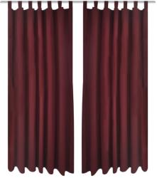 vidaXL Draperii micro-satin cu bride, 140 x 245 cm, roșu bordo, 2 buc (130364)