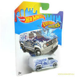 Mattel Hot Wheels - 77 Dodge Custom Van színváltós kisautó - fehér