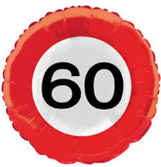  Évszámos fólia lufi 60. közlekedési tábla