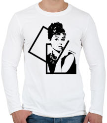 printfashion Audrey Hepburn - Férfi hosszú ujjú póló - Fehér (501841)