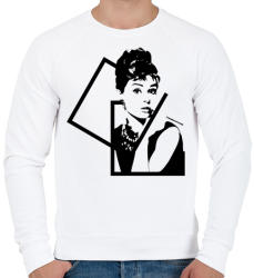 printfashion Audrey Hepburn - Férfi pulóver - Fehér (501848)