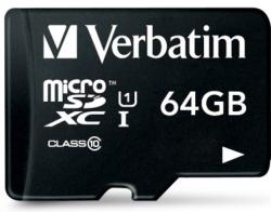 Verbatim microSDXC 64GB C10/UHS-I/V10 44060