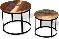 vidaXL Set măsuță cafea 2 piese 40cm/50cm lemn masiv reciclat rotund (244007) Masa de cafea