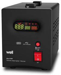 Well Stabilizator de tensiune cu releu Well 2000 VA, AVR-REL-GUARD2000-WL, Iesire USB (AVR-REL-GUARD2000-WL)