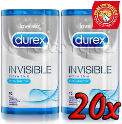 Durex Invisible Extra Thin Extra Sensitive extra vékony óvszer 20 db